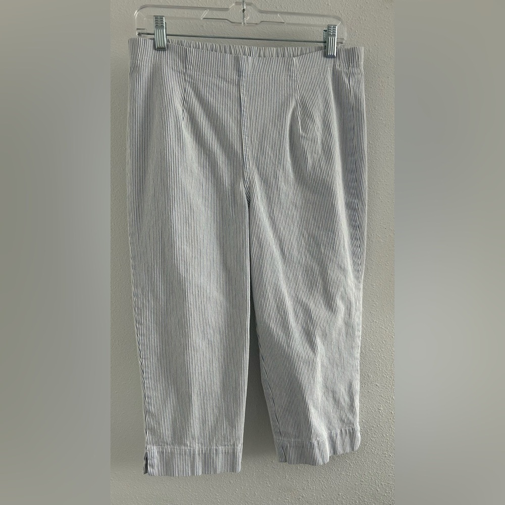 White Stag Blue & White Pinstripe Cropped Chinos Size Medium